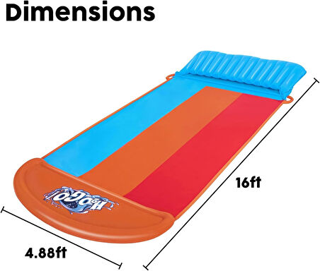 Bestway H2Ogo! Tsunami Splash Ramp Üçlü Kaydırak 488 Cm