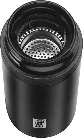 Zwilling Thermo Çay Demlikli Matara, Paslanmaz Çelik, Siyah, 420 Ml