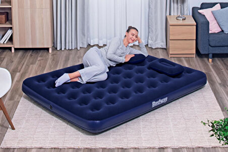 Bestway 2,03M X 1.52M X 22Cm Hava Yatağı Queen Manuel El Pompası