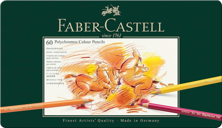 Faber-Castell Polychromos Kuru Boya Kalemi, 60 Renk, Yumuşak Ve Kalıcı Pigmentler, Suya Dayanıklı, K