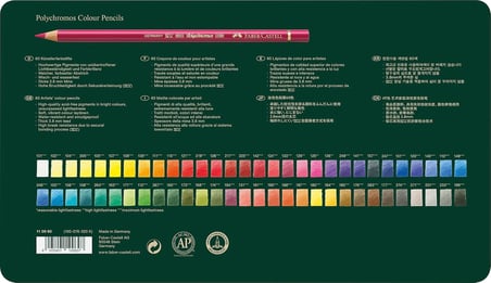Faber-Castell Polychromos Kuru Boya Kalemi, 60 Renk, Yumuşak Ve Kalıcı Pigmentler, Suya Dayanıklı, K