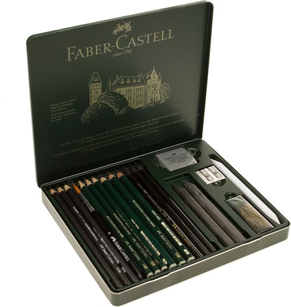 Faber-Castell Pitt Grafit Sanat Seti, Siyah, 19 Parça, Kömür Kalem Ve Aksesuarlarla, Gölgelendirme V