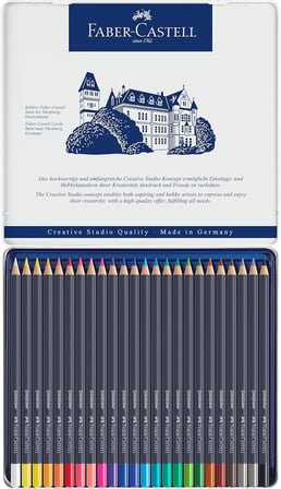 Faber-Castell Goldfaber Sulu Boya Kalemi, 24 Renk, Yüksek Pigment, Canlı Renkler, Su Ile Çözünebilir