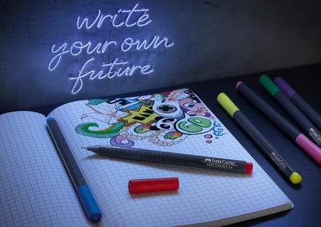 Faber-Castell Grip Finepen İnce Keçe Uçlu Kalem Seti, 30’Lu, Pastel Ve Neon Renkler, 0.4 Mm Hassas U