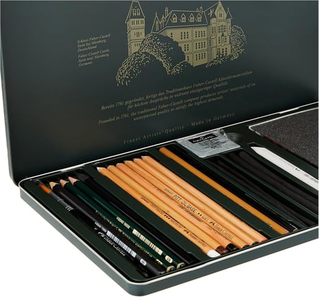Faber-Castell Pitt Monochrome Çizim Seti, 33 Parça, Siyah Tonlar, Profesyonel Kalite, Yağ İçermeyen 