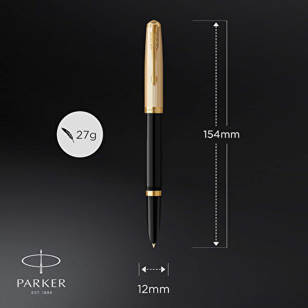 Parker 51 Deluxe Siyah Gt, Dolma Kalem, 18K F Uç
