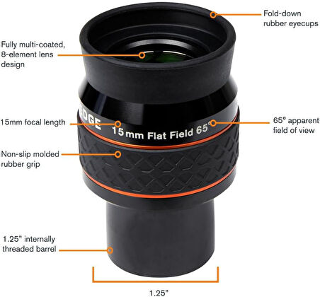 Celestron Ultima Edge - 15 Mm Düz Alan Mercek - 1,25 Inç