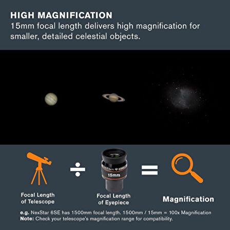 Celestron Ultima Edge - 15 Mm Düz Alan Mercek - 1,25 Inç