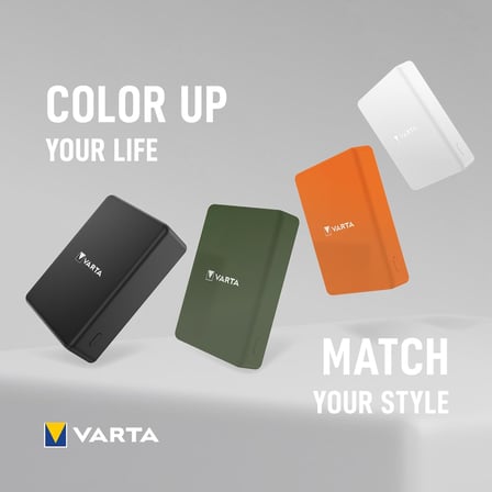 Varta Power Bank 5.000Mah, Powerbank Magnetico, Mag Pro Power On Demand, Caricabatterie Portatile Co