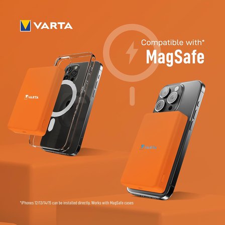 Varta Power Bank 5.000Mah, Powerbank Magnetico, Mag Pro Power On Demand, Caricabatterie Portatile Co