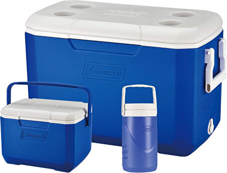 Coleman Cooler Box Combo 3'Lü Set, Poly-Lite 48Qt + Performance Serisi 6 Kişilik Cooler, 0,5 Litre S
