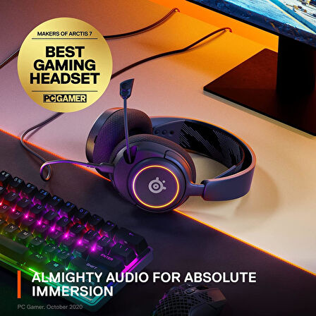 Steelseries Arctis Nova 3 Multi-Platform Gaming Kulaklık, Hi-Fi Sürücüler, 360 Derece Uzamsal Ses, R