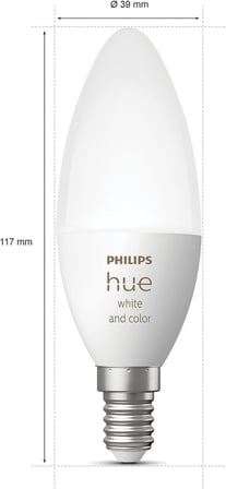 Philips Hue 5.3W Renkli Akıllı B39 E14 Led Ampul, Bluetooth Özellikli