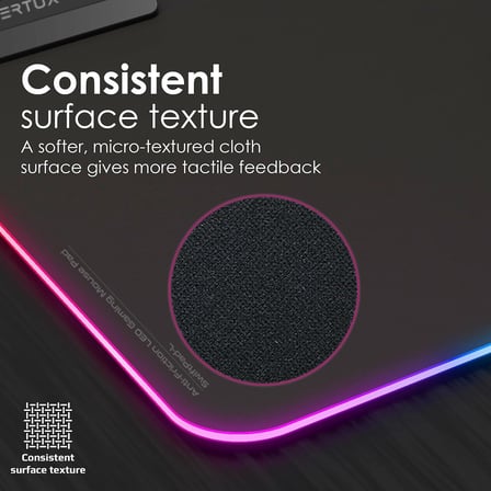 Vertux Swiftpad-L, Oyun Fare Altlığı, Düz Kayma, Mikro Dokulu Kumaş Yüzey Büyük (32,8 X 20 Cm), Diki