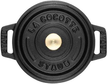 Staub 40500-101-0 Mini Güveç, Yuvarlak Kapaklı 10 Cm, 0,25 L, Indüksiyona Uygun, Mat Siyah Emaye Kap