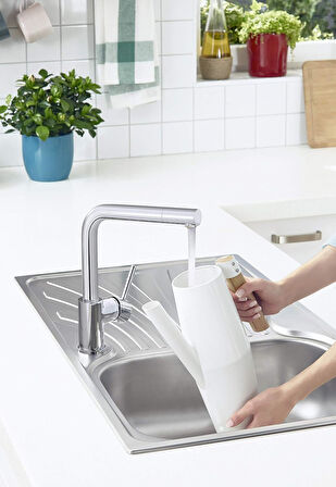 Artema Pure Eviye Bataryası A42136, Krom, 360° Dönebilen, Silikon Perlatörlü, Su Tasarruflu, Sağ/Sol