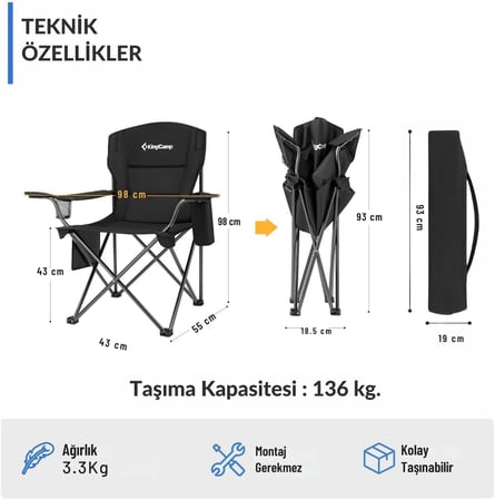 Kingcamp Comfort Arm Chair Konforlu Koltuk