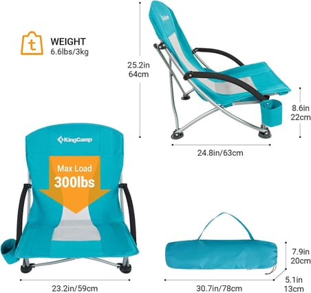Kingcamp Lilac Beach Chair Plaj Ve Dinlenme Sandalyesi Cyan