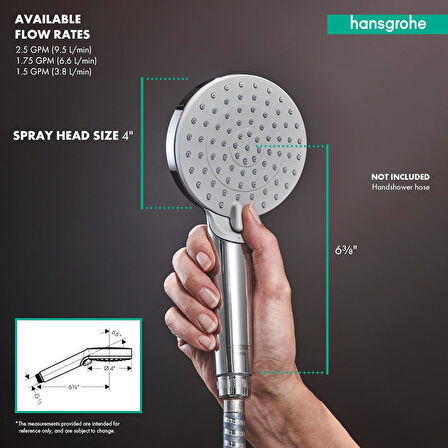 Hansgrohe 26340001 Vernis El Duş Başlığı El Duşu, Krom