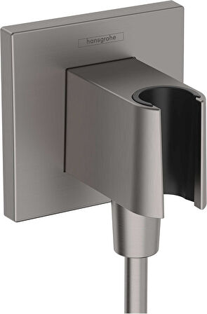 Hansgrohe El Tipi Duş Duvar Prizi 1/2 "Fırçalanmış Siyah Krom, 26889341 Dişli Bağlantısı