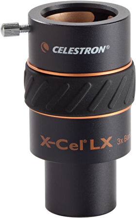 Celestron 93428 1,25 Inç X-Cel Lx 3X Barlow Lens, Siyah