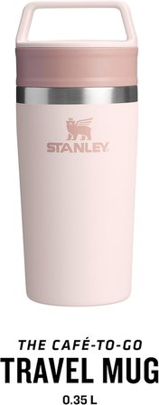 Stanley Cafe To-Go Travel Mug Termos Bardak, Pembe Kuvars (Rose Quartz), 0.35 Litre