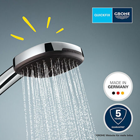 Grohe Vitalio Comfort 110 El Duşu, 3 Akışlı (Masaj, Yağmur & Jet), Smartswitch, 110Mm Kare Duş Başlı