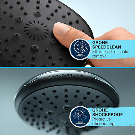 Grohe Vitalio Start 110 El Duşu, 1 Akışlı Yağmur Duşu, 110Mm Yuvarlak Duş Başlığı, Kireç Önleyici Si