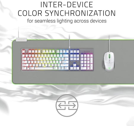 Razer Goliathus Extended Chroma Mercury - Rgb Aydınlatmalı Büyük Yumuşak Xxl Oyun Faresi Matı, Beyaz