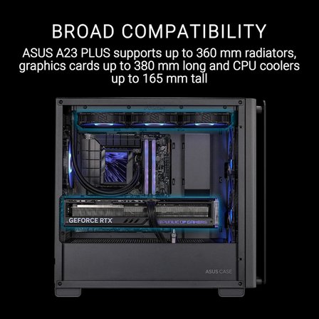 A23 Plus Tg Argb Siyahasus A23 Plus M-Atx Kasa, Gi̇zli̇ Konnektör Destekli̇, 360 Mm Radyatör Ve 380 