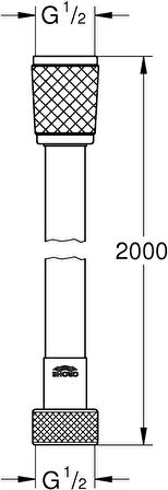 Grohe Vitalioflex Comfort 2000Mm Duş Hortumu, Krom, 27173002