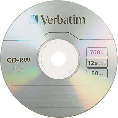 Verbatim Cd-Rw 700Mb 4X-12X Yeniden Yazılabilir Boş Medya - İnce Mücevher Kılıflarında 10 Disk, Gümü