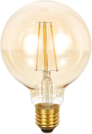 Philips Ledcla 50W G95 E27 2200K Sarı Işık Gold Dim Edilebilir Filament Led Ampul