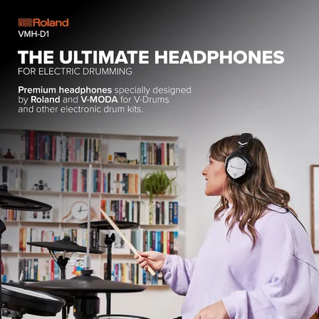 Roland Vmh-D1 V-Drums Kulaklık | Roland & V-Moda Tarafından V Davullar Ve Tüm E-Davul Kitleri Için G
