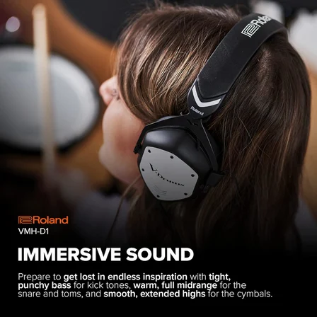 Roland Vmh-D1 V-Drums Kulaklık | Roland & V-Moda Tarafından V Davullar Ve Tüm E-Davul Kitleri Için G