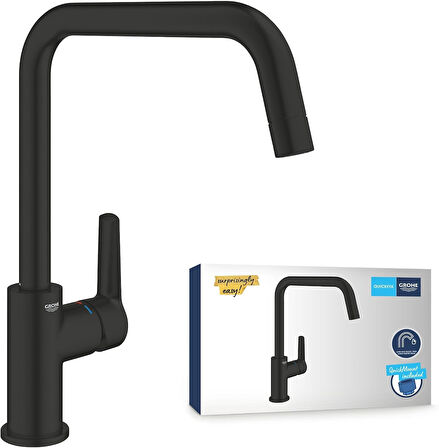 Grohe Start Quickfix Eviye Bataryası | 150° Dönüş Açısı | Mat Siyah | 304702430
