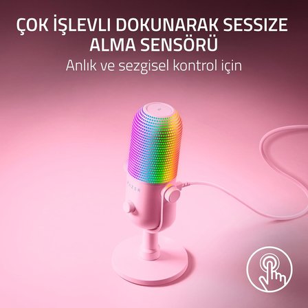 Razer Seiren V3 Chroma - Rgb Usb Mikrofon - Tap-To-Mute Özellikli Süperkardioid Kondenser Mikrofon (