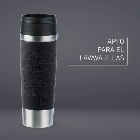 Tefal Seyahat Kupası, Klasik, Siyah, 0,5 L, Konforlu Vidalı Kapak, Hızlı Pres, Yumuşak Dokunuşlu Kıl