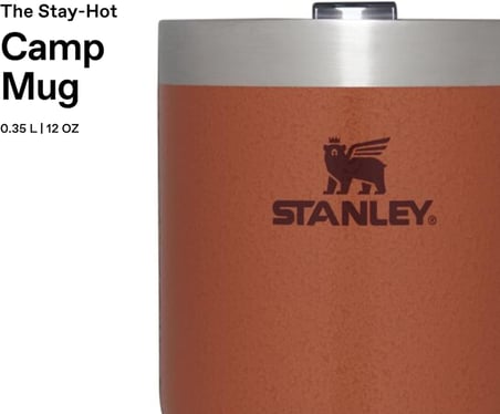 Stanley Classic Legendary Camp Mug Paslanmaz Çelik Termos Bardak, Kil Rengi (Hammertone Clay), 0.35 