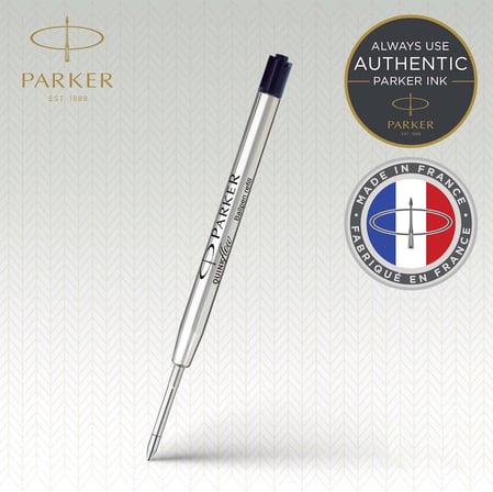 Parker Tükenmez Kalem Yedekleri | Orta Nokta | Siyah Quinkflow Mürekkebi | 10 Sayım (Ambalaj Değişeb