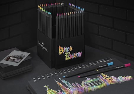 Faber-Castell 116450 - Renkli Kalemler Blackwood, Black Edition, 50'Li Kutu, Parlak Renkler, Yumuşak