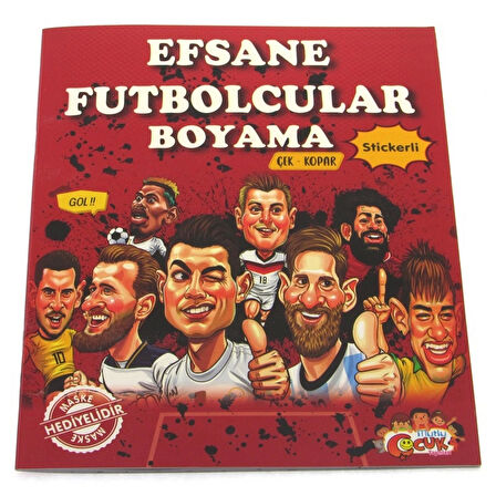 Efsane Futbolcular Çıkartmalı Maskeli Boyama Eğitici Çocuk Kitabı