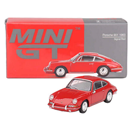 Mini GT 1/64 Porsche 901 1963 Signal Red Koleksyionluk Metal Model Araba