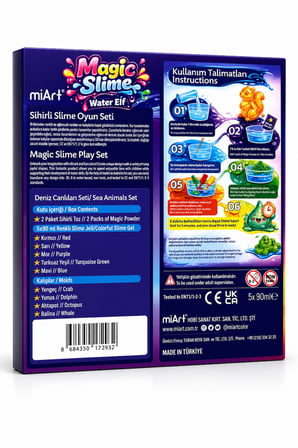 Magic Slime Water Elf Deniz Canlıları Seti 5 Renk 4 Kalıp Eğitici Oyuncak 20x20x5 cm