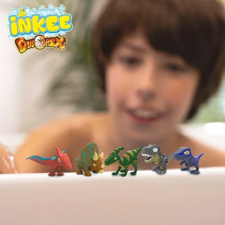 Sürpriz Dinozor Temalı Banyo Bombası INKEE Craze 6 Figür Avokado Yağlı Vegan 100g 5,5x6,5 cm