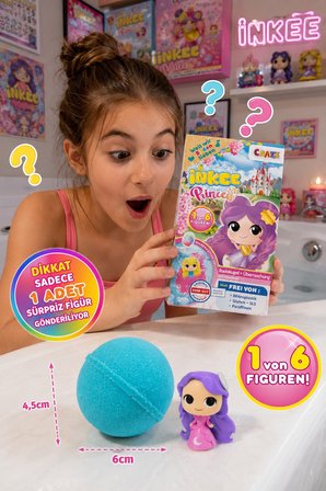 Prenses Temalı Sürpriz Banyo Bombası Figürlü Pamuk Şekeri Kokulu INKEE 100 g 13x7,5x6 cm