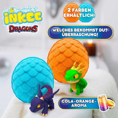 Ejderha Temalı INKEE Sürpriz Banyo Bombası Figürlü Dragons Oyuncağı 100 g 13x7,5x6 cm