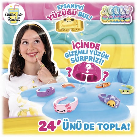 Jelly Cakes Pinky Plum Squishy 3 Katmanlı Sıkmalık Sürpriz Yüzüklü Pasta Dilimli Duyusal Slime