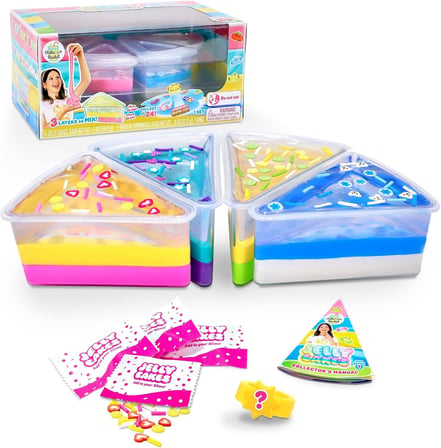 Jelly Cakes 4'lü Paket Seti Squishy 3 Katmanlı Sıkmalık Sürpriz Yüzüklü Pasta Dilimli Duyusal Slime