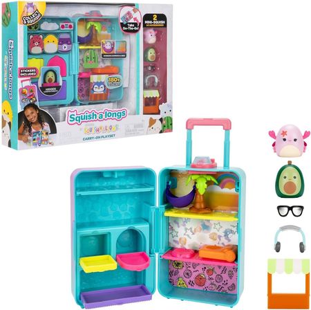 Squishmallows Squish-a-longs On-The-Go Bavul Oyun Seti 2 Mini Figür 3 Katlı Aksesuarlı 6+